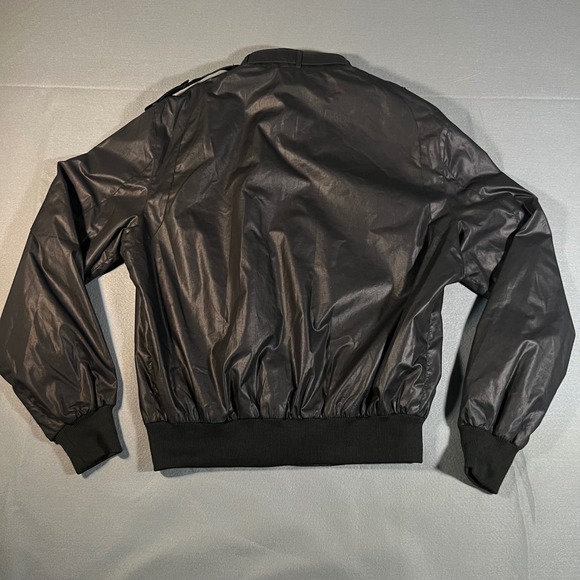 Vintage Members Only Rainbow Tag Bomber Jacket Black Full Zip Size 40 FLAWS - Picture 2 of 9